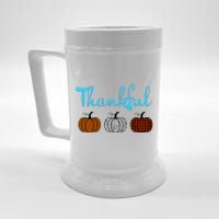 Fall Plaid Pumpkin Thankful Women, Thanksgiving Be Blessed Beer Stein