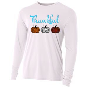 Fall Plaid Pumpkin Thankful Women, Thanksgiving Be Blessed Cooling Performance Long Sleeve Crew