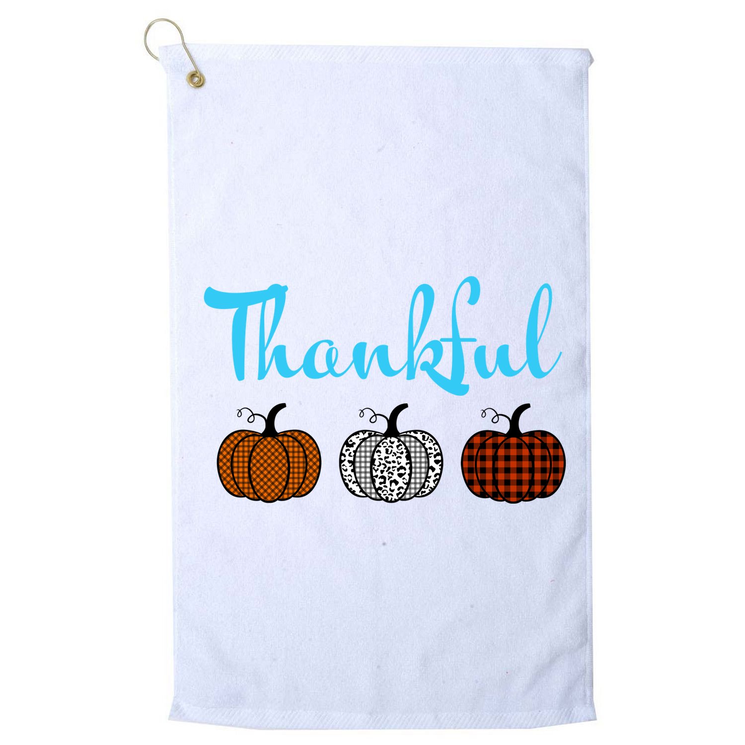 Fall Plaid Pumpkin Thankful Women, Thanksgiving Be Blessed Golf Towel
