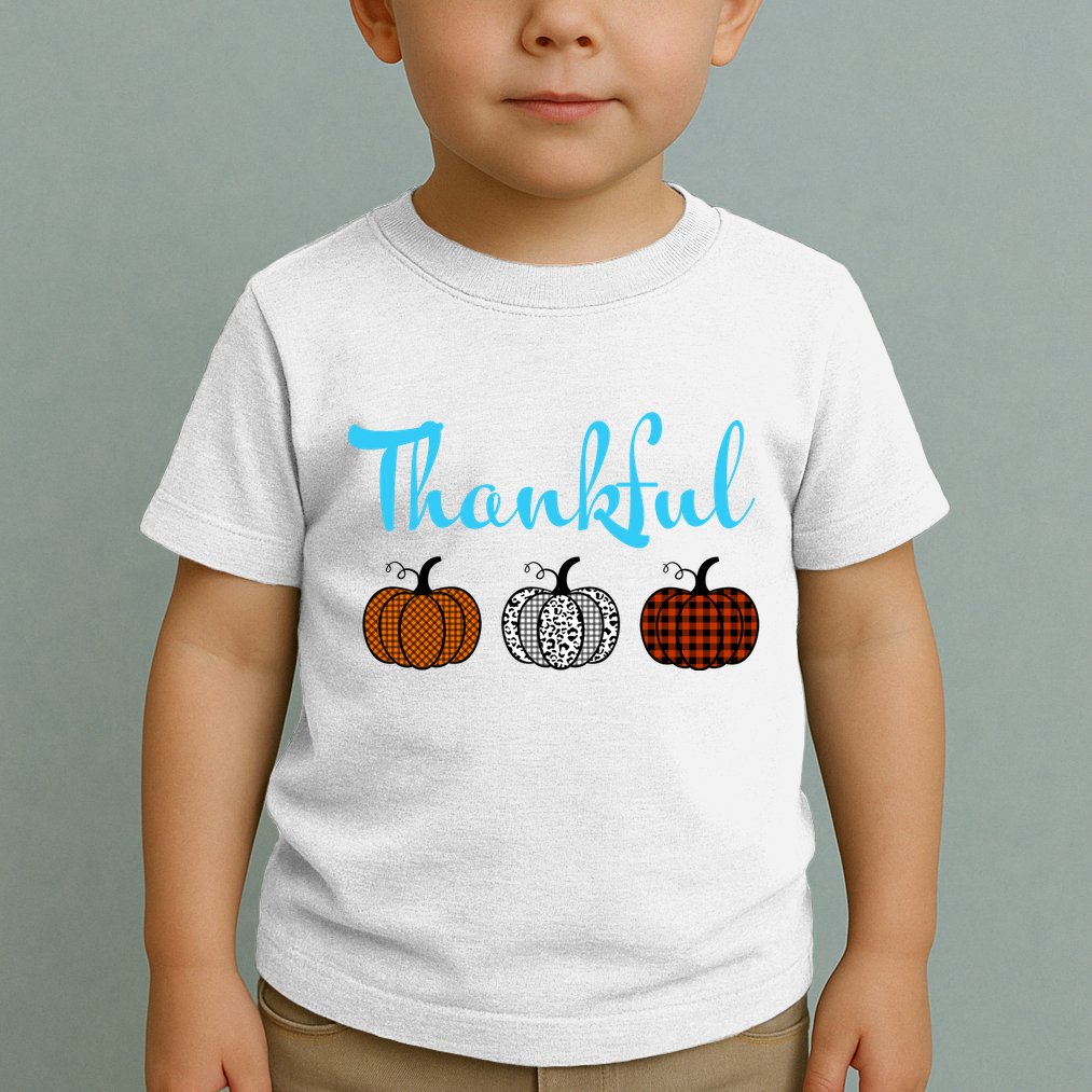 Fall Plaid Pumpkin Thankful Women, Thanksgiving Be Blessed Toddler T-Shirt