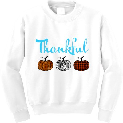 Fall Plaid Pumpkin Thankful Women, Thanksgiving Be Blessed Kids Sweatshirt