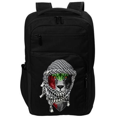 Free palestine Palestinian lion Impact Tech Backpack
