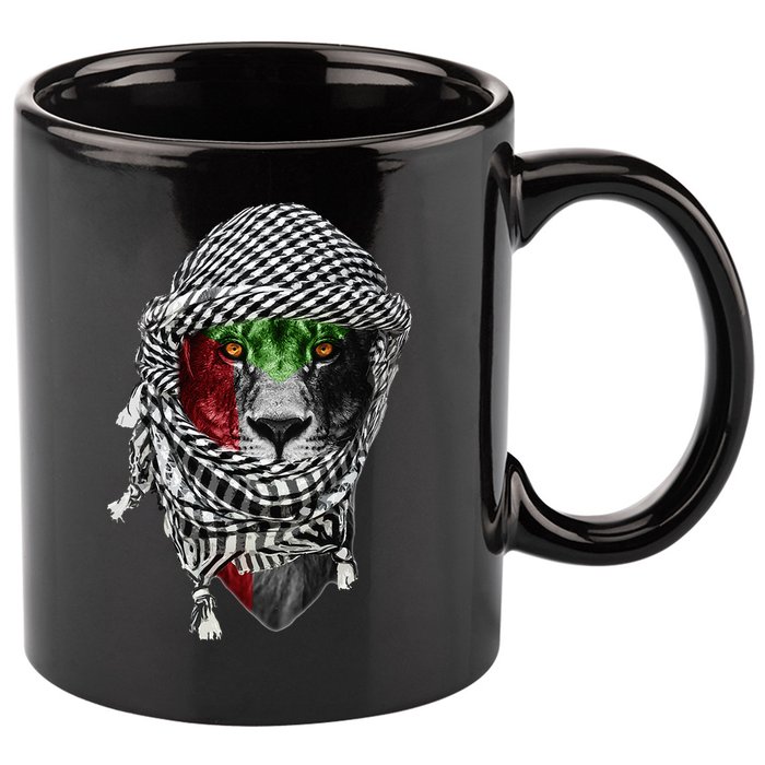 Free palestine Palestinian lion 11oz C Handle Ceramic Mug