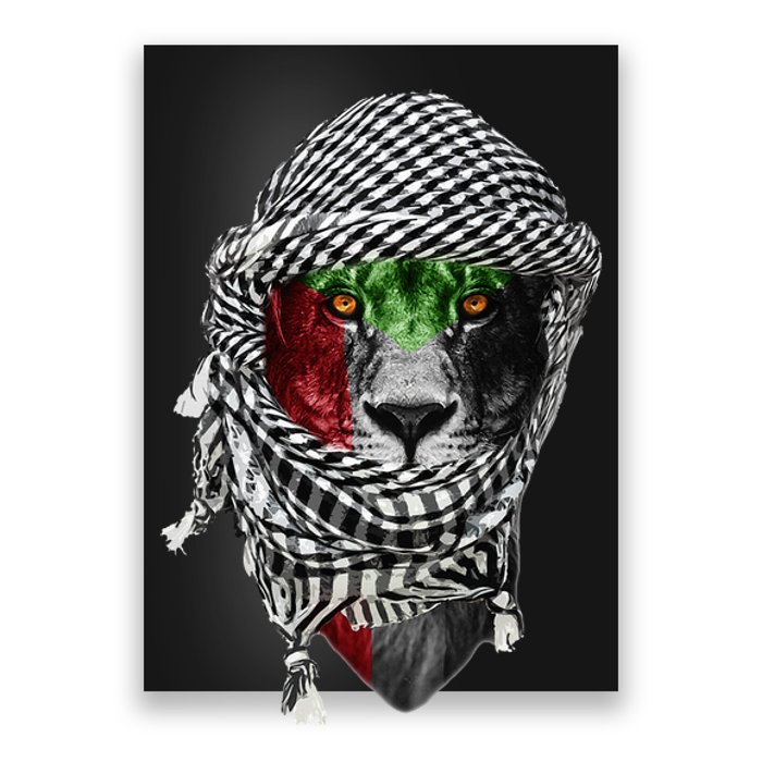 Free palestine Palestinian lion Poster