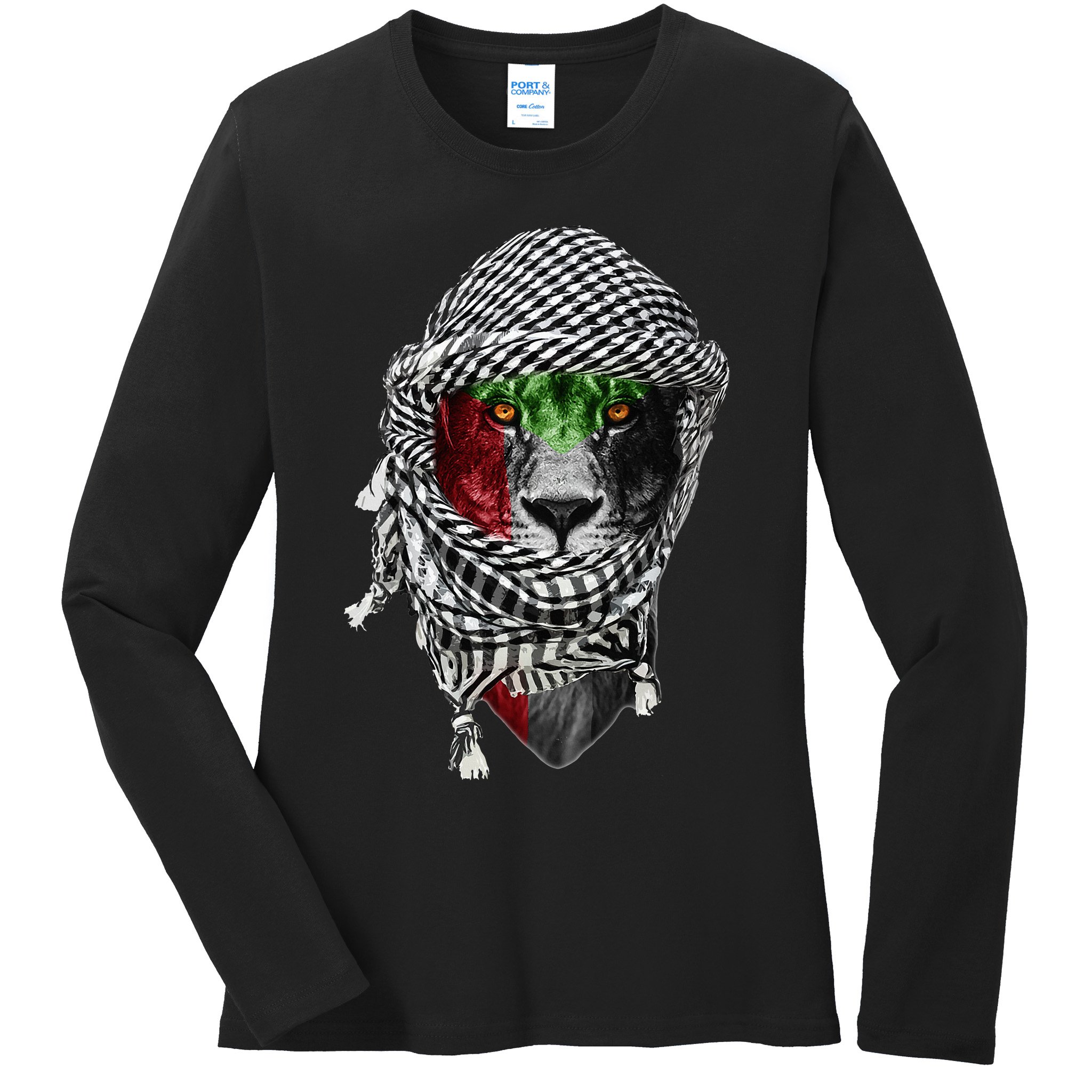 Free palestine Palestinian lion Ladies Long Sleeve Shirt