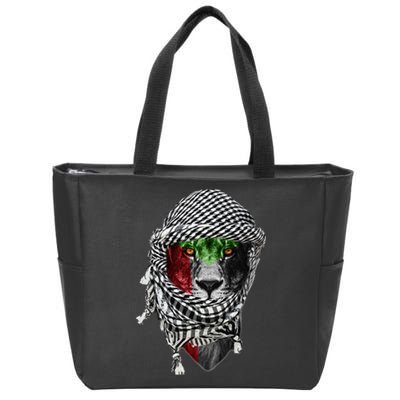 Free palestine Palestinian lion Zip Tote Bag