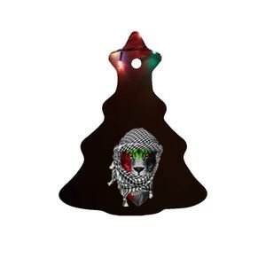 Free palestine Palestinian lion Ceramic Tree Ornament