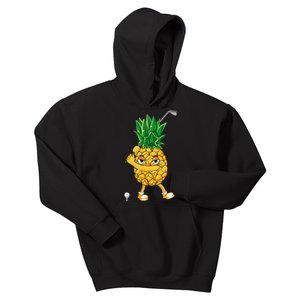 Funny Pineapple Playing Golf Matching Player Golfer Vegan Kids Hoodie