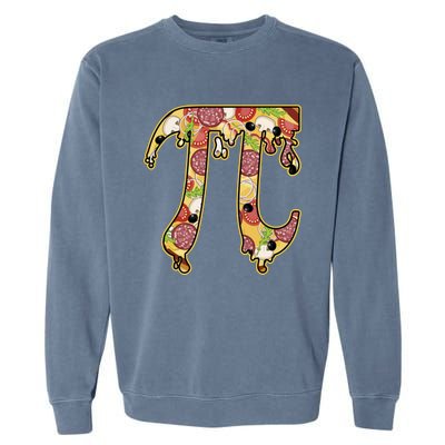 Funny Pizza Pi Symbol Pizza Fast Food Lover Student Teacher Gift Garment-Dyed Sweatshirt