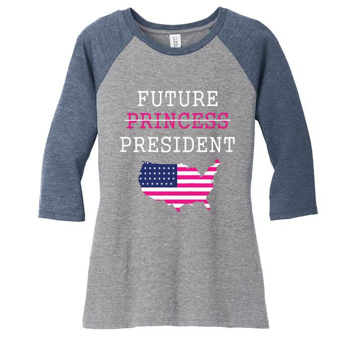 Future President Presidents Day 4th July Baby Girl Women's Tri-Blend 3/4-Sleeve Raglan Shirt