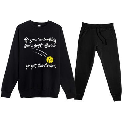 Funny Pickleball Pun for Paddleball Lover Player Premium Crewneck Sweatsuit Set