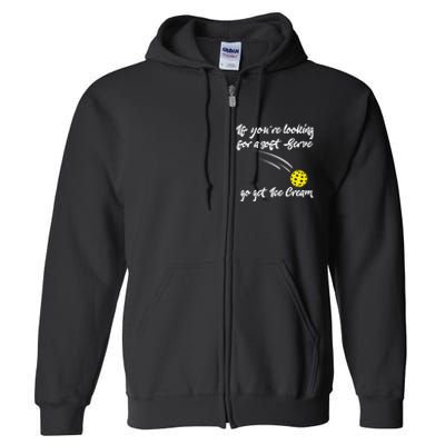 Funny Pickleball Pun for Paddleball Lover Player Full Zip Hoodie