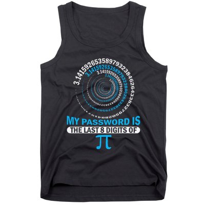 Funny Pi Password – Geeky Math Spiral .Png Tank Top
