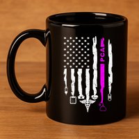 Funny Patriotic PCA USA Flag Nurses Week Gifts 4th Of July 11oz C Handle Ceramic Mug