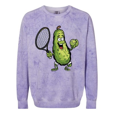 Funny Pickleball Player Paddleball Lover Funny Cucumber Meaningful Gift Colorblast Crewneck Sweatshirt