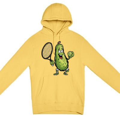 Funny Pickleball Player Paddleball Lover Funny Cucumber Meaningful Gift Premium Pullover Hoodie