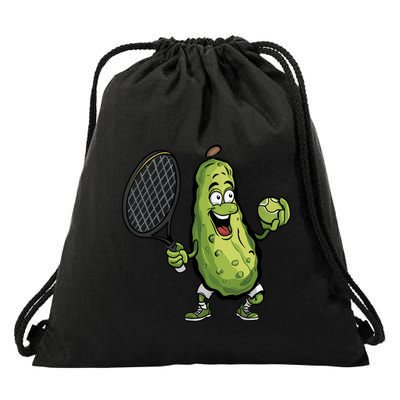 Funny Pickleball Player Paddleball Lover Funny Cucumber Meaningful Gift Drawstring Bag