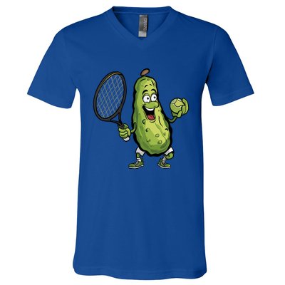 Funny Pickleball Player Paddleball Lover Funny Cucumber Meaningful Gift V-Neck T-Shirt