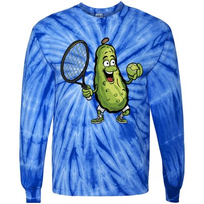 Funny Pickleball Player Paddleball Lover Funny Cucumber Meaningful Gift Tie-Dye Long Sleeve Shirt