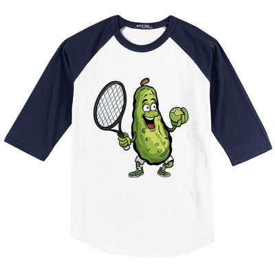 Funny Pickleball Player Paddleball Lover Funny Cucumber Meaningful Gift Baseball Sleeve Shirt