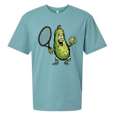 Funny Pickleball Player Paddleball Lover Funny Cucumber Meaningful Gift Sueded Cloud Jersey T-Shirt