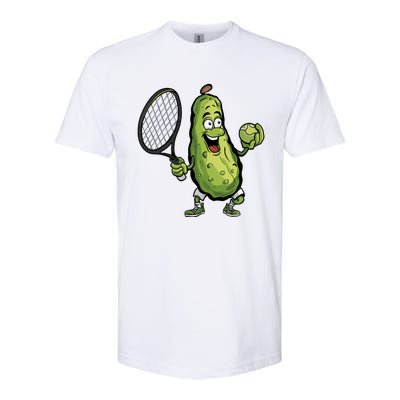 Funny Pickleball Player Paddleball Lover Funny Cucumber Meaningful Gift Softstyle CVC T-Shirt