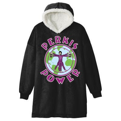 Funny Perkis Power Fitness Logo Hooded Wearable Blanket