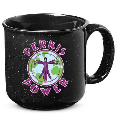 Funny Perkis Power Fitness Logo 15oz Campfire Ceramic Mug