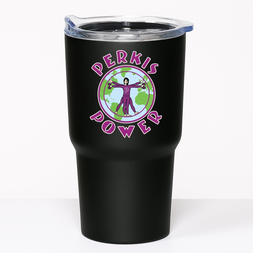 Funny Perkis Power Fitness Logo Tumbler