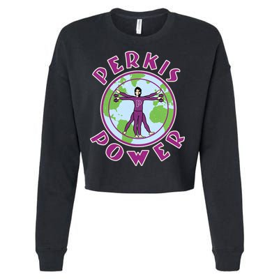 Funny Perkis Power Fitness Logo Cropped Pullover Crew