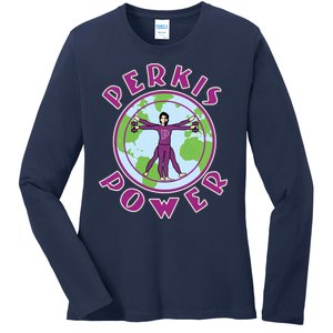 Funny Perkis Power Fitness Logo Ladies Long Sleeve Shirt