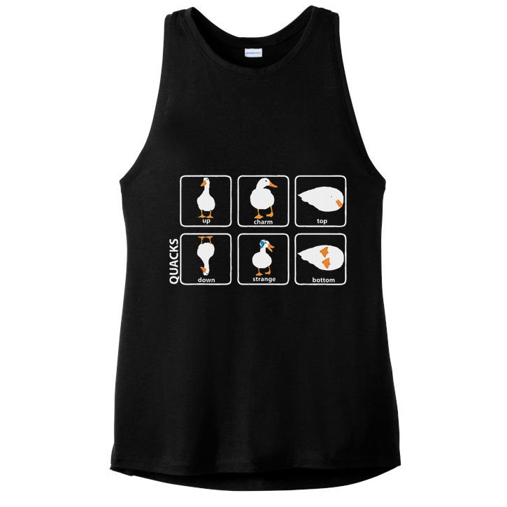 Funny Physics Pun Duck Teacher Science Math Ladies PosiCharge Tri-Blend Wicking Tank