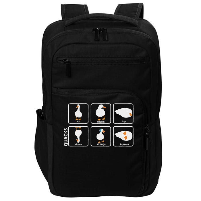 Funny Physics Pun Duck Teacher Science Math Impact Tech Backpack
