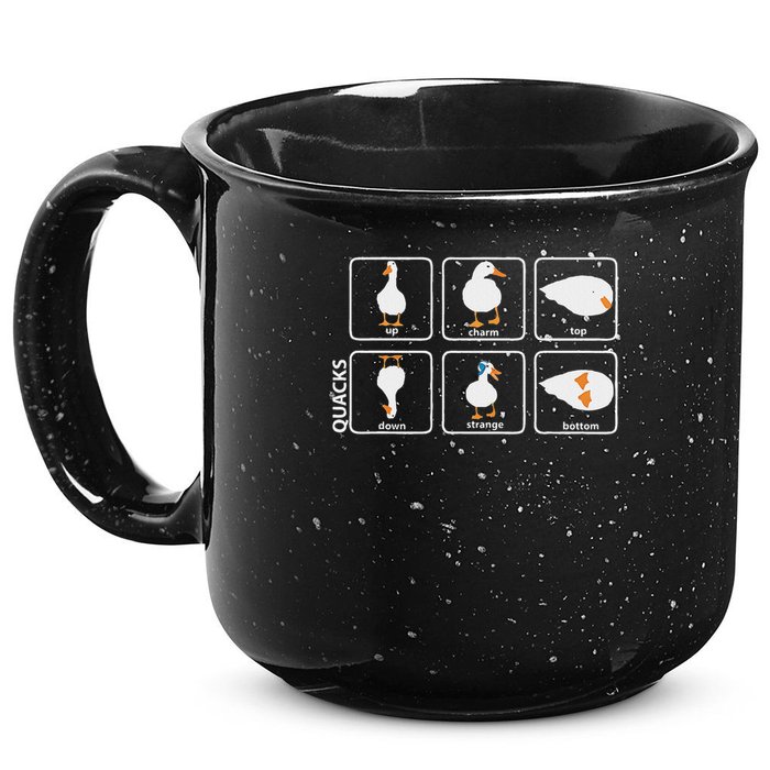 Funny Physics Pun Duck Teacher Science Math 15oz Campfire Ceramic Mug