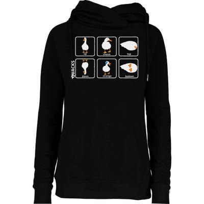 Funny Physics Pun Duck Teacher Science Math Womens Funnel Neck Pullover Hood