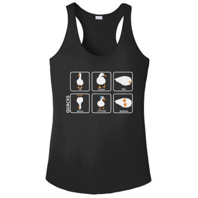 Funny Physics Pun Duck Teacher Science Math Ladies PosiCharge Competitor Racerback Tank