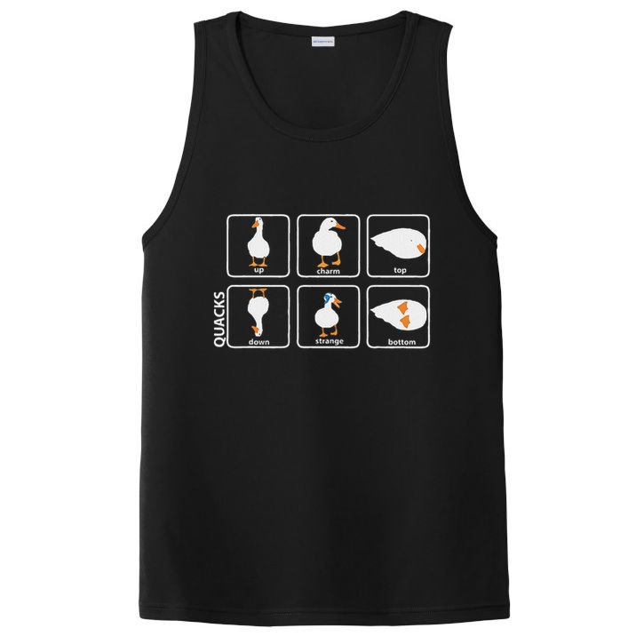 Funny Physics Pun Duck Teacher Science Math PosiCharge Competitor Tank