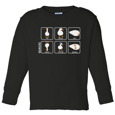 Funny Physics Pun Duck Teacher Science Math Toddler Long Sleeve Shirt