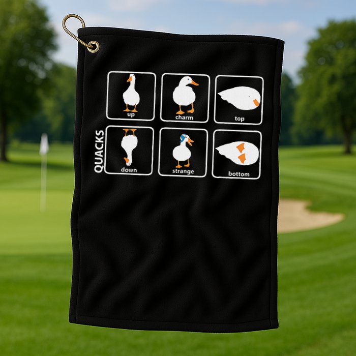 Funny Physics Pun Duck Teacher Science Math Golf Towel