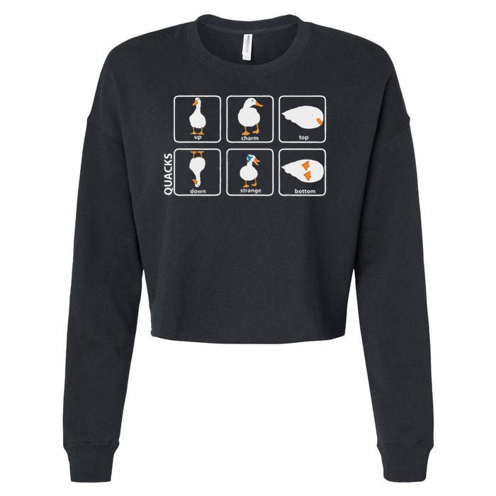 Funny Physics Pun Duck Teacher Science Math Cropped Pullover Crew
