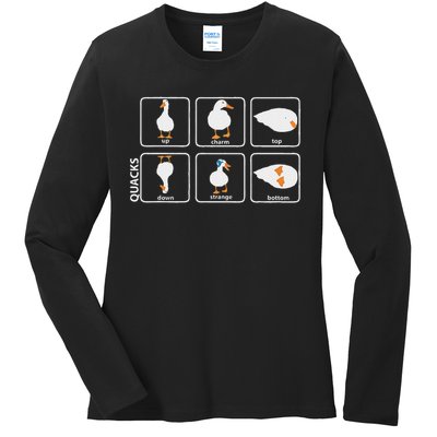 Funny Physics Pun Duck Teacher Science Math Ladies Long Sleeve Shirt