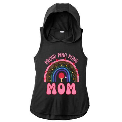 Funny Ping Pong Table Tennis Proud Ping Pong Mom Rainbow Gift Ladies PosiCharge Tri-Blend Wicking Draft Hoodie Tank