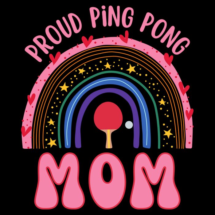 Funny Ping Pong Table Tennis Proud Ping Pong Mom Rainbow Gift Cooling Performance Crew T-Shirt