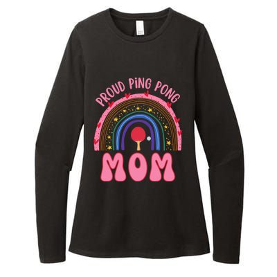 Funny Ping Pong Table Tennis Proud Ping Pong Mom Rainbow Gift Womens CVC Long Sleeve Shirt