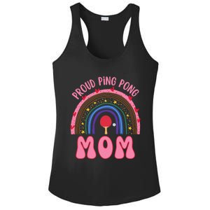 Funny Ping Pong Table Tennis Proud Ping Pong Mom Rainbow Gift Ladies PosiCharge Competitor Racerback Tank