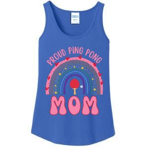 Funny Ping Pong Table Tennis Proud Ping Pong Mom Rainbow Gift Ladies Essential Tank