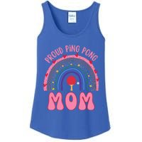 Funny Ping Pong Table Tennis Proud Ping Pong Mom Rainbow Gift Ladies Essential Tank