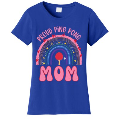 Funny Ping Pong Table Tennis Proud Ping Pong Mom Rainbow Gift Women's T-Shirt