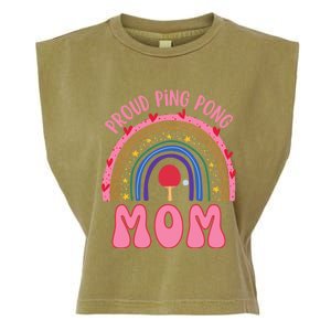 Funny Ping Pong Table Tennis Proud Ping Pong Mom Rainbow Gift Garment-Dyed Women's Muscle Tee