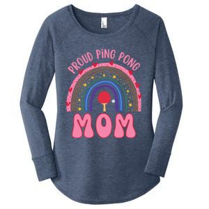 Funny Ping Pong Table Tennis Proud Ping Pong Mom Rainbow Gift Women's Perfect Tri Tunic Long Sleeve Shirt